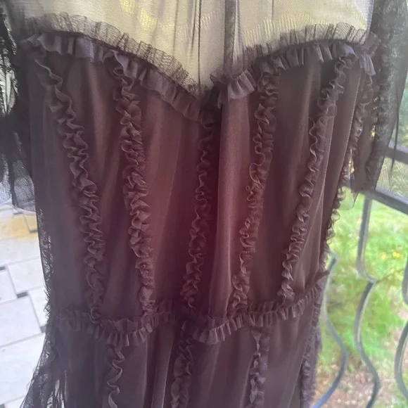 Boden Black Flutter Sleeve Maxi Gown. Size 14R. NWT. - Picture 5 of 11